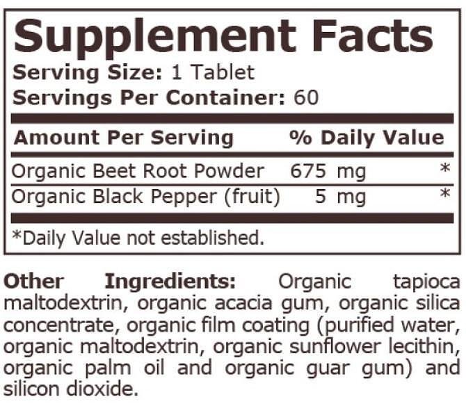 PURE NUTRITION Organic Beet Root with Black Pepper